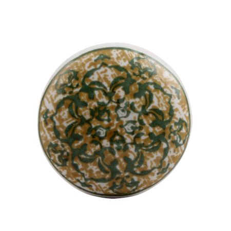 Green Floral Flat Ceramic Wine Stopper